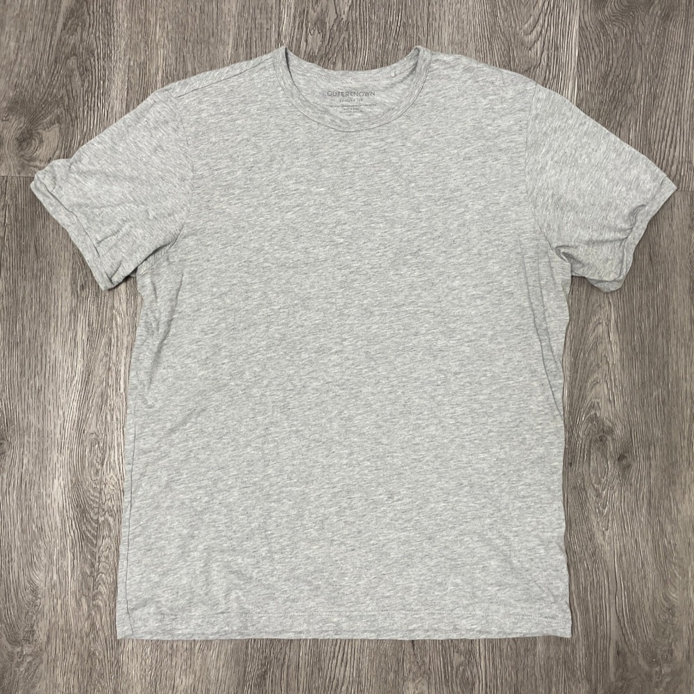 Outerknown Sojourn T-Shirt Mens Large Gray Organic Pima Cotton Short Sleeve